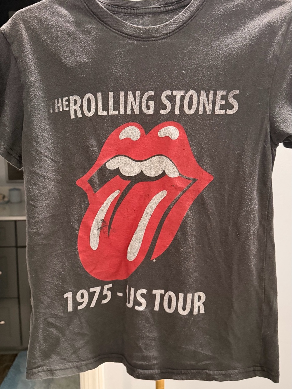 The Rolling Stones Kids Graphic Tee - Charcoal with Red Logo